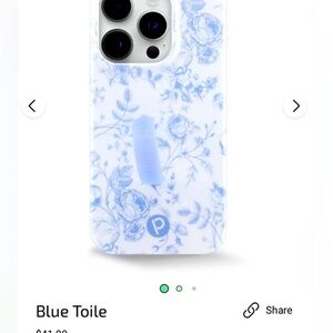 Loopy blue toile case for iPhone 14 Pro